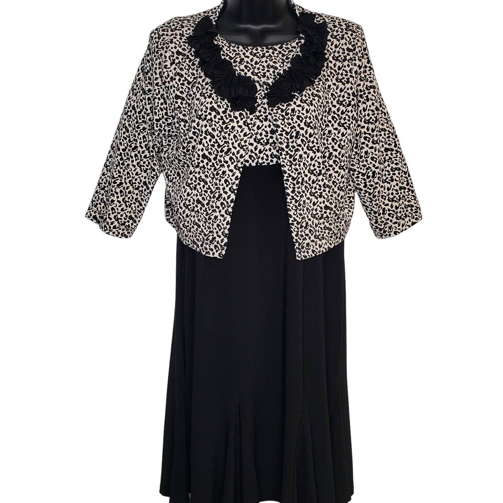 JULIAN TAYLOR Womens Size 8 Petite Dress Set Black White 2 Piece Sleeveless